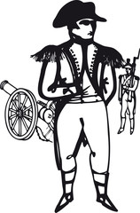 Napoleon Bonaparte, Retro Vector Illustration