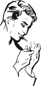 Smoking guy, Retro Vector Illustration