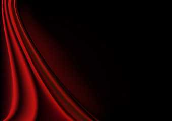 Vector realistic background of dark red silk fabric. Photorealistic illustration. Design for decoration.