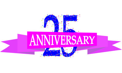 Anniversary Celebration represented by the icon on the number 25 years