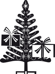 Christmas tree, Retro Vector Illustration