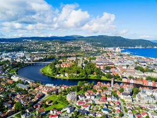 Poster Trondheim aerial panoramic view © saiko3p