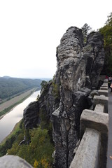 Sächsische Schweiz,  Basteiblick elbabwärts