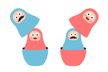 Transgender and transsexuality - woman / man sex is hidden and covered under male /female gender. Coming out and revealing of real identity . Vector illustration