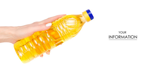 A bottle sunflower oil in hand pattern