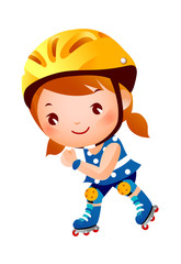 Girl on rollerblades  