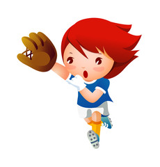 Girl playing baseball 
