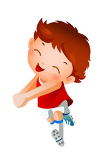Boy sport player running