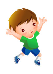 Boy sport player running