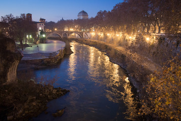 Fototapety  Rzym, Włochy, rzeka Tybr