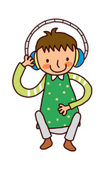 Portrait of Boy with headphone