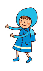 Portrait of Boy in raincoat