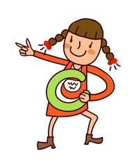 Portrait of girl holding alphabet c