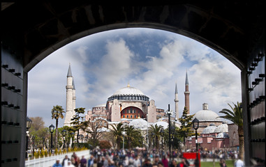 Sultan Ahmet gate from Hagia Sophia Turkey