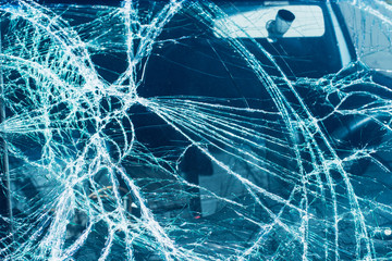 Broken car windshield - texture, background