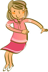 side view of girl sitting