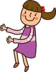 side view of girl sitting