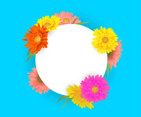 Decorate floral poster for spring holidays greeting cards. Vector illustration.