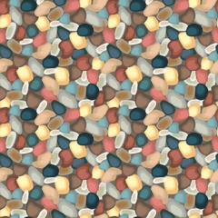 vector pattern of colorful pebbles