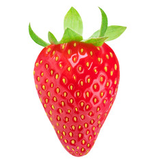 Whole Fresh Strawberry isolated on white background. 