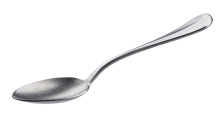 Metal spoon isolated on white background with clipping path - obrazy, fototapety, plakaty