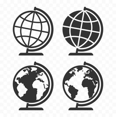 Globus web icon set. Planet Earth globe symbols for websites. - obrazy, fototapety, plakaty