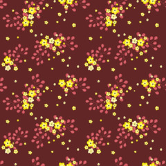 Fototapeta na wymiar Fashionable pattern in small flowers. Floral seamless background for textiles, fabrics, covers, wallpapers, print, gift wrapping and scrapbooking. Raster copy