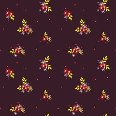 Fashionable pattern in small flowers. Floral seamless background for textiles, fabrics, covers, wallpapers, print, gift wrapping and scrapbooking. Raster copy.