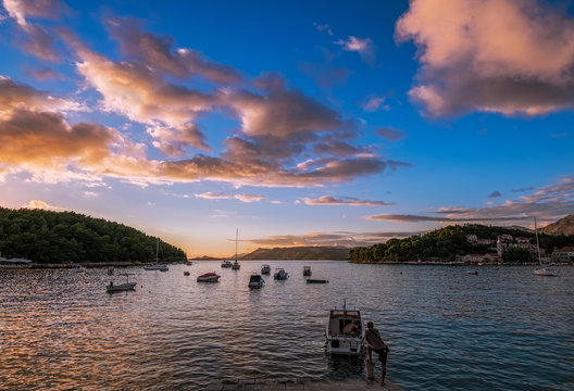 Evening in Croatia. Cavtat. Dubrovnik.