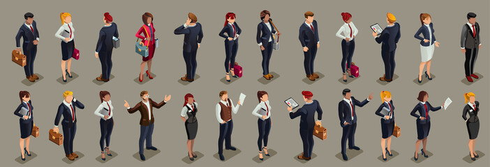 Businessmen illustrated people isometric