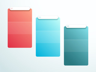 Numbered Gradient Vertical Textbox Set 1 to 3 Vector