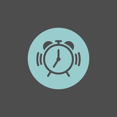 Alarm clock flat vector icon