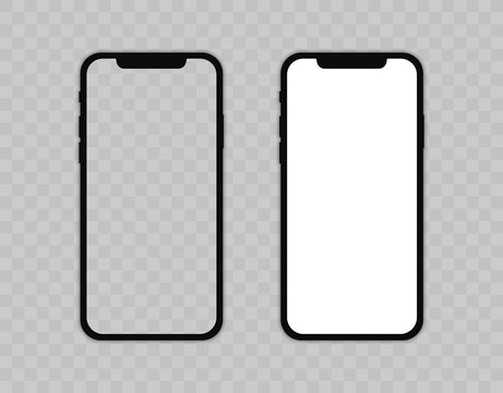 Realistic smartphone. Set realistic smartphone. Phone black. Flat cartoon design, vector illustration on background.