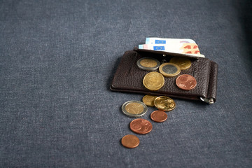 An image of a purse with money