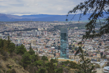 Old town and modern architecture in Tbilisi