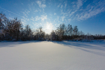 Snow texture and deautiful winter landscape