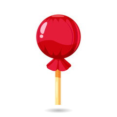 Glossy sweet, lollipop candy, vector, isolated, cartoon style