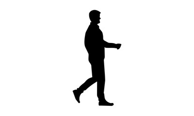 Fototapeta na wymiar vector silhouette of young people walking