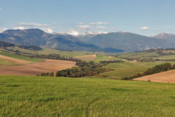 Summer hills landscape in Slovakia.