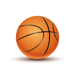 Vector Basketball ball isolated on a white background. Orange basketball play symbol. Sport icon activity
