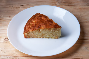 Fresh Homemade Apple Pie with a Flakey Crust on white plate