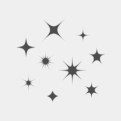 Sparkle flat vector icons. Shine flat vector icons. Glow flat vector icons