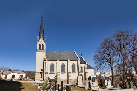 Church of the Sacred Heart of the Lord in Vimperk city, south Bohemia. Czech Republic