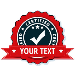 Certified "Your text here" label illustration