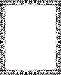 Black border frame on white background, vector