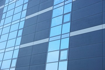 gray blue texture of glass windows on the wall