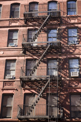 Fototapeta na wymiar Fire ladders in New York