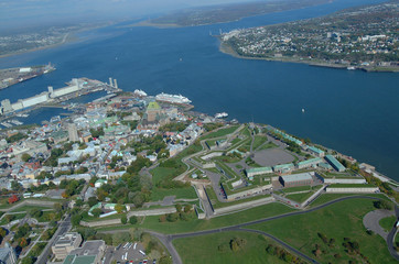 Aerial view of the Citadel, the old fortress of Quebec City