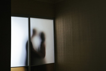 Silhouette of a loving couple