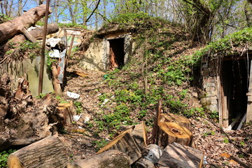 Old abandoned cellars for storing vegetables
